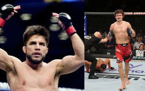 Henry Cejudo And Roman Kopylov Collage Wallpaper