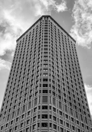 Henry Jackson Federal Building In Seattle Black And White Wallpaper