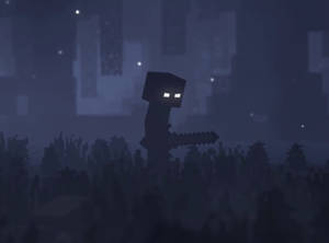 Herobrine Dark Blue Art Wallpaper