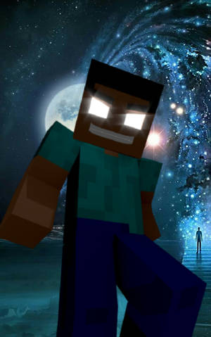 Herobrine Full Moon Art Wallpaper