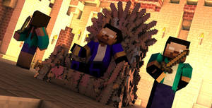 Herobrine Minecraft Throne Wallpaper