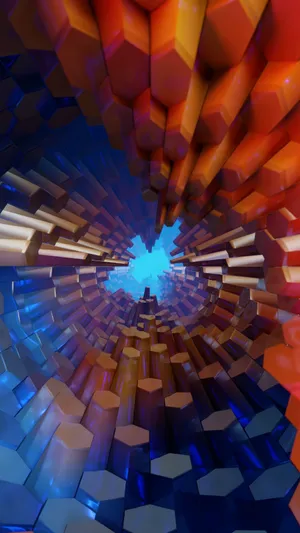 Hexagon Columns Mobile 3d Wallpaper