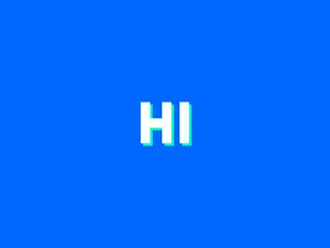 Hi Greeting In Blue Banner Wallpaper
