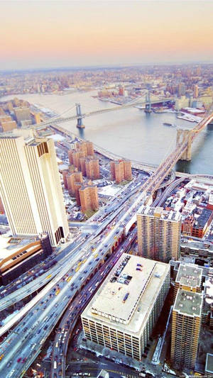 High Angle View Of New York Iphone Wallpaper