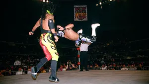 High Flying Wrestling Kick Wallpaper