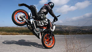 High Octane Action - Ktm Duke 390 Wallpaper