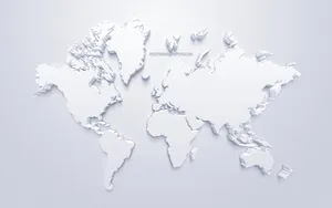High Resolution All White World Map Wallpaper