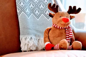 High Resolution Christmas Stuffed Moose Wallpaper