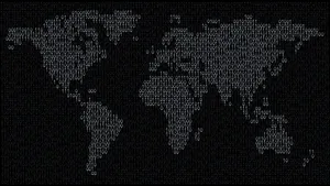 High Resolution World Map Digit Mosaic Wallpaper