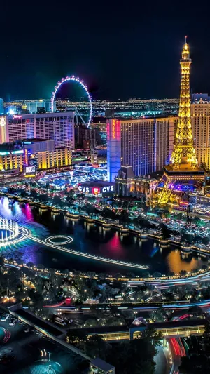 High Roller Las Vegas Night Wallpaper
