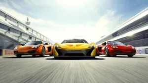 High Speed Supercars Racing Track Wallpaper