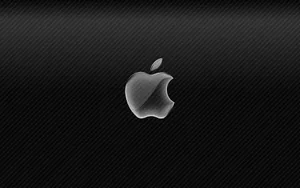 High-tech Apple Logo On Carbon Fiber Wallpaper