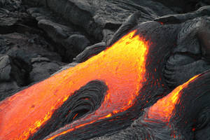 High Temperature Flowing Lava Wallpaper