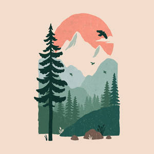 Hiking Minimalist Art Wallpaper