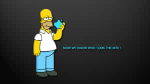 Hilarious Homer Simpson Biting Apple Logo Wallpaper