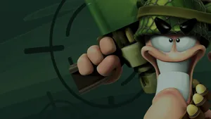 Hilarious Mayhem With The Ultimate Worms Game Cover Wallpaper