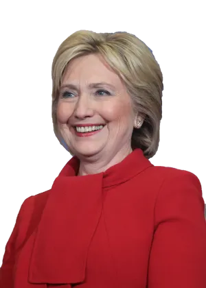 Hillary Clinton Elegantly Dressed In A Red Suit Wallpaper