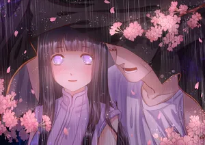 Hinata And Naruto In Rain Wallpaper
