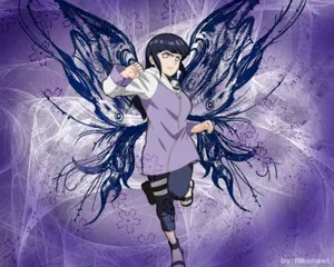 Hinata Hyuga Butterfly Wings Wallpaper