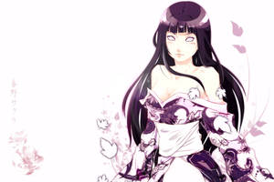 Hinata Hyuga Purple Kimono Wallpaper