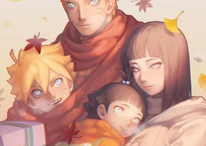 Hinata Uzumaki Autumn Leaves Wallpaper