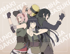 Hinata With Team 7 Wallpaper