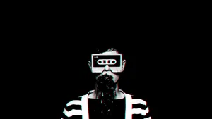 Hipster Man With Cassette Tape Wallpaper