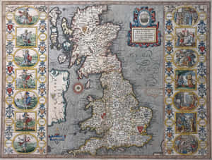 Historic Mapof Britainand Ireland Wallpaper