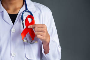 Hiv Red Ribbon Medical Symbol Wallpaper