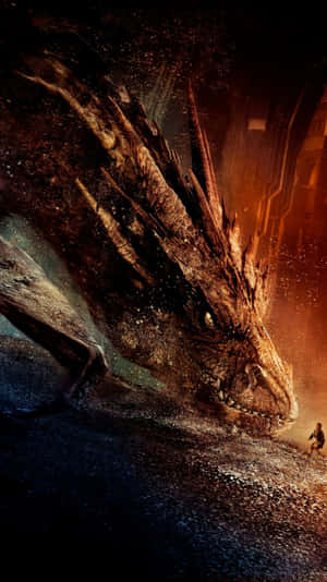 Hobbit Facing Dragon Wallpaper