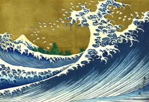 Hokusai Japanese Wave Poster Wallpaper