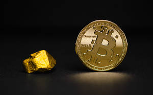 Holding Value In The Digital Age: Denarium Custom Gold-plated Bitcoin Wallpaper