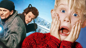Home Alone Scared Kevin And Bandits Wallpaper