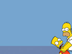 Homer Strangles Bart Funny Cartoon Wallpaper