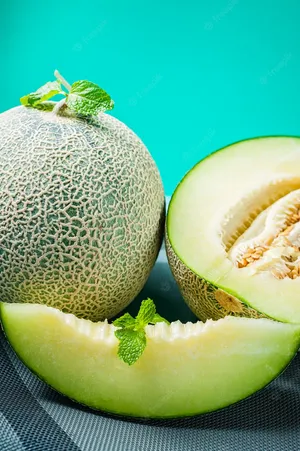 Honeydew Melon Light Blue Poster Wallpaper