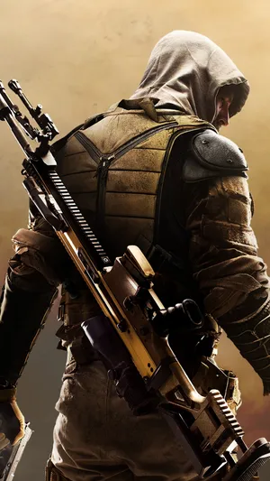Hooded_ Sniper_ Back_ View Wallpaper