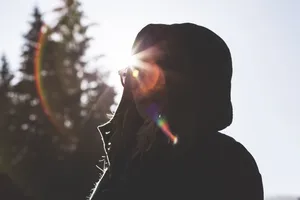 Hoodie Girl Wearing Glasses Wallpaper