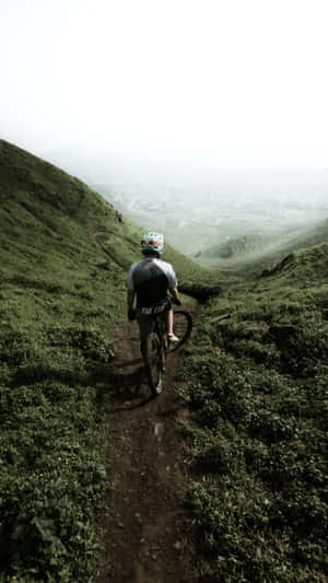 Hop On An Adventure With The Mountain Bike Iphone Wallpaper