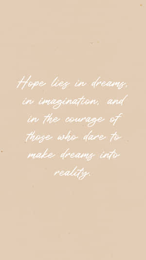 Hope Quote In Light Brown Background Wallpaper