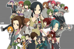 Horimiya Characters Collage Wallpaper