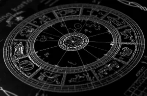 Horoscope Black & White Wheel Wallpaper