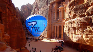 Hot Air Balloon In Petra Wallpaper