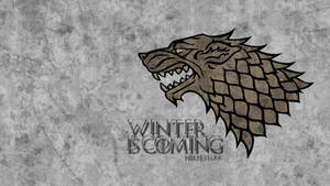 House Stark Brown Sigil Text Art Wallpaper