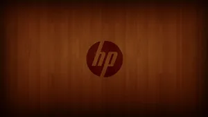 Hp Logo In Vintage Wood Wallpaper
