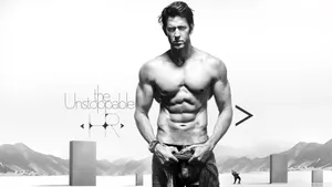 Hrithik Roshan Body The Unstoppable Black And White Wallpaper