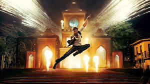 Hrithik Roshan Mid Air With Fireworks Wallpaper