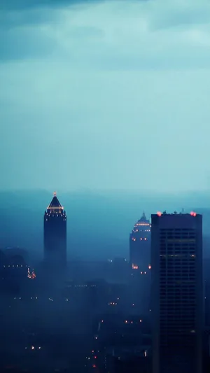 Htc Skyscrapers Through The Fog Wallpaper
