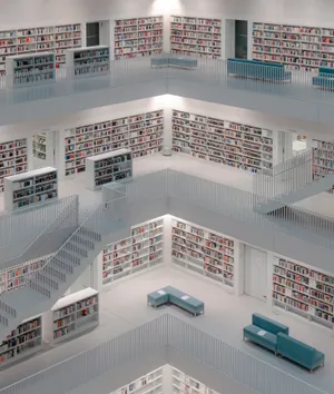Huge White Library In Germany Wallpaper