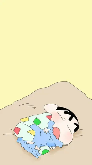 Hugging A Pillow Shinchan Aesthetic Wallpaper