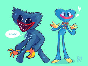 Huggy Wuggy Two Personalities Wallpaper